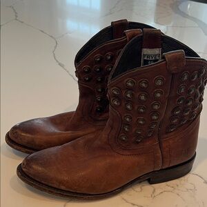 Frye Wyatt Distressed Leather Studded Boots